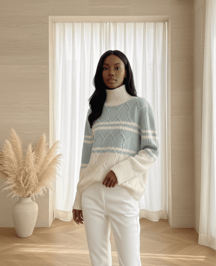 ANOA PURE CASHMERE CABLE SWEATER